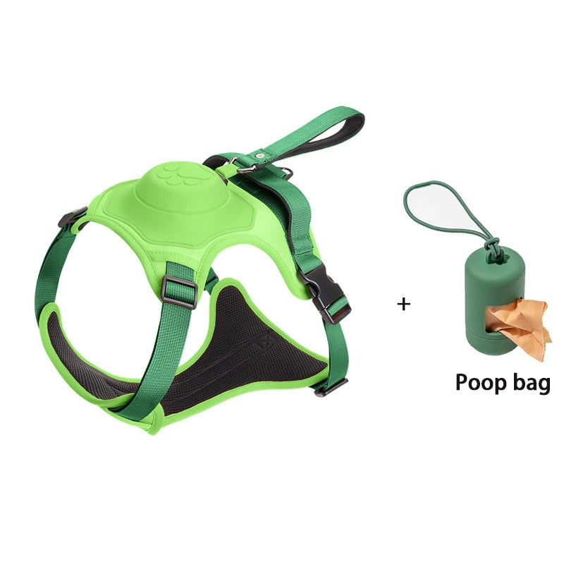 2023 NewDog Harness with Retractable Dog Leash as One No-Pull Pet Harness with Adjustable Soft Padded Dog Vest