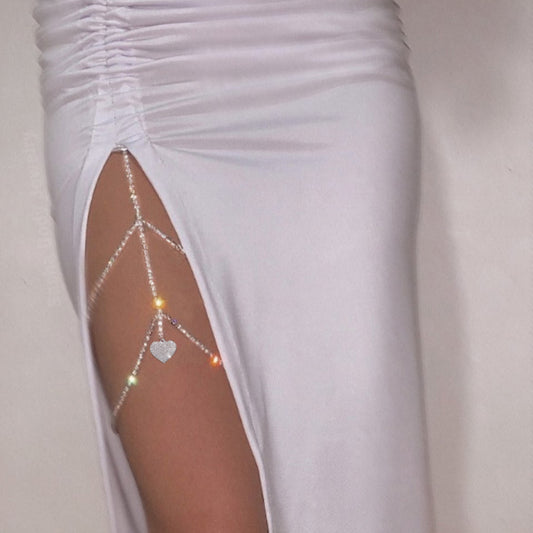 Multi-Layer Body Shape Diamond Love Leg Chain Beach