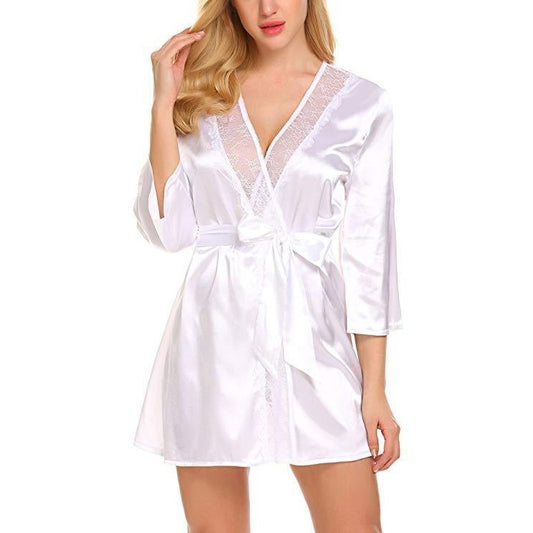 Hot Lingerie Sexy Big Yards Of Bud Silk Robe Interest Suits